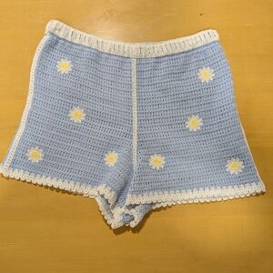 high waisted crochet shorts